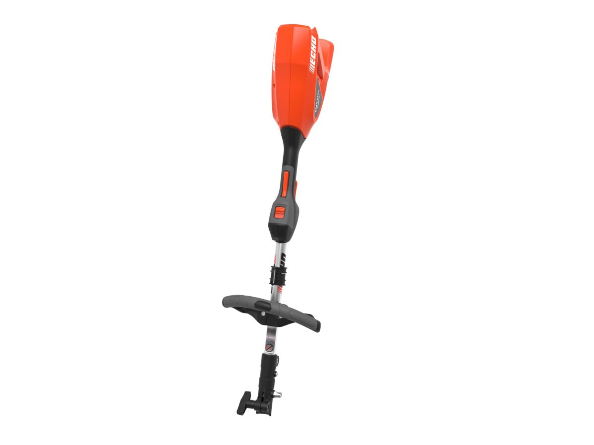 An orange and black electric outboard motor with a control handle, designed for small boats, shown on a white background.