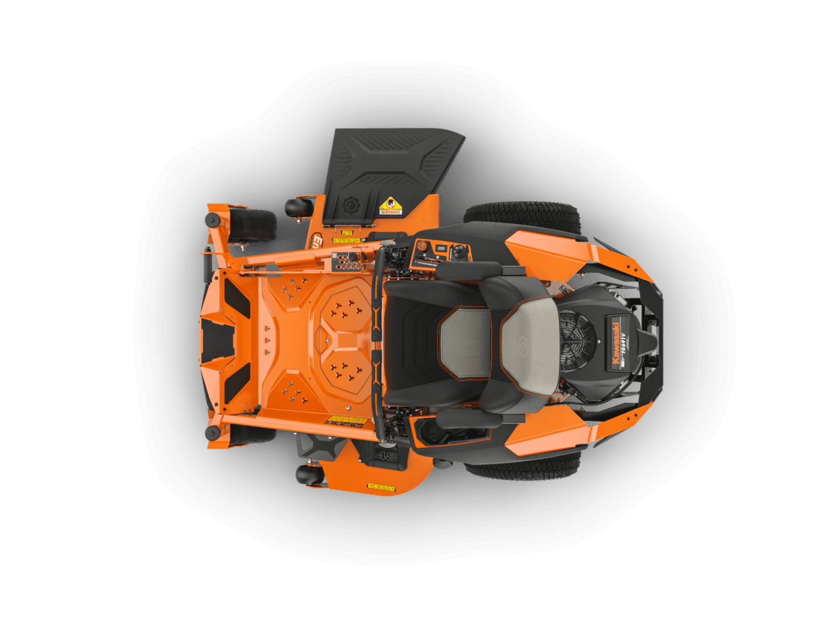 top view of ikon lawn mower
