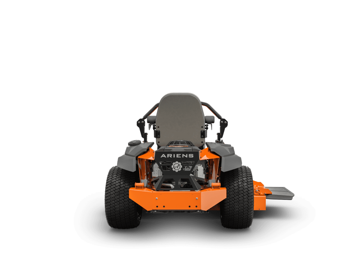 straight back view of mower