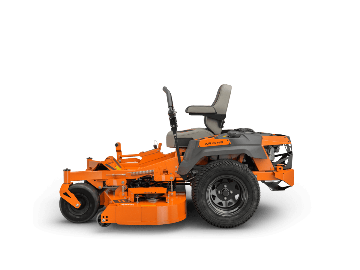 left side view of apex mower