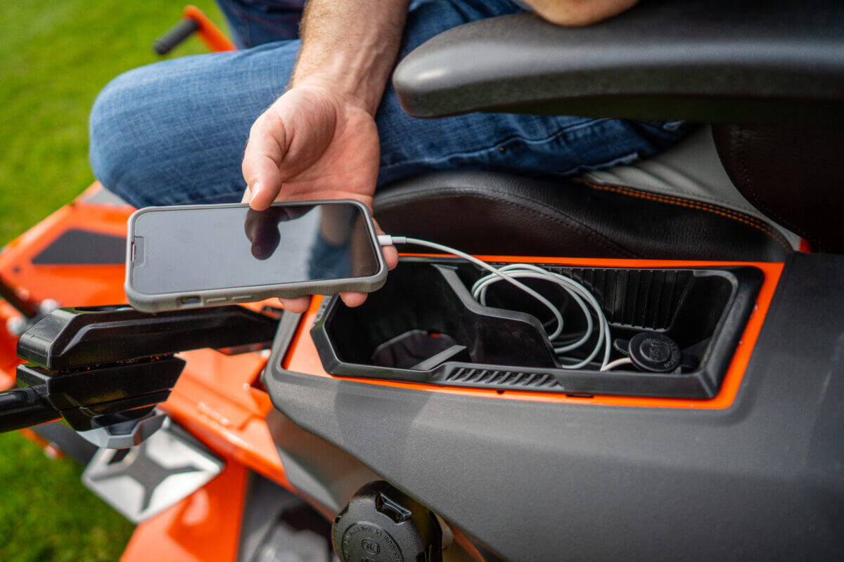 charger on Ikon series lawn mower